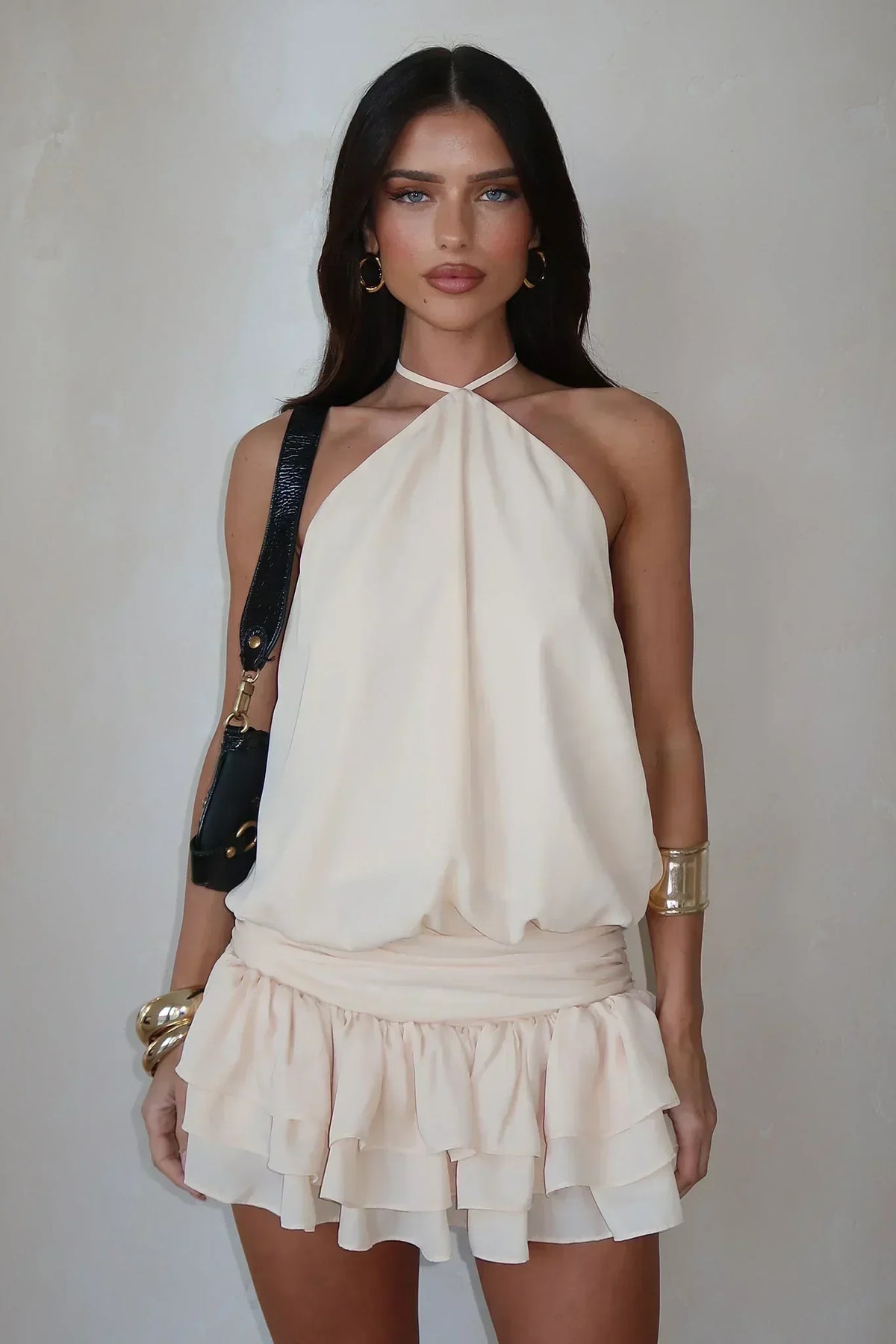 Latina Open Back Mini Dress - Baby Yellow