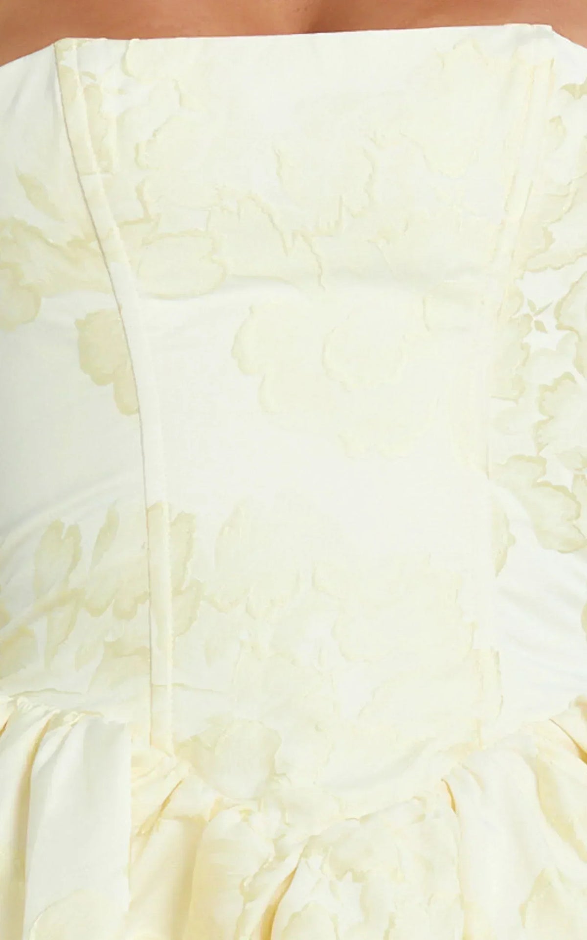 Maddy Mini Dress Square Neck Halter Fit And Flare Dress in Lemon