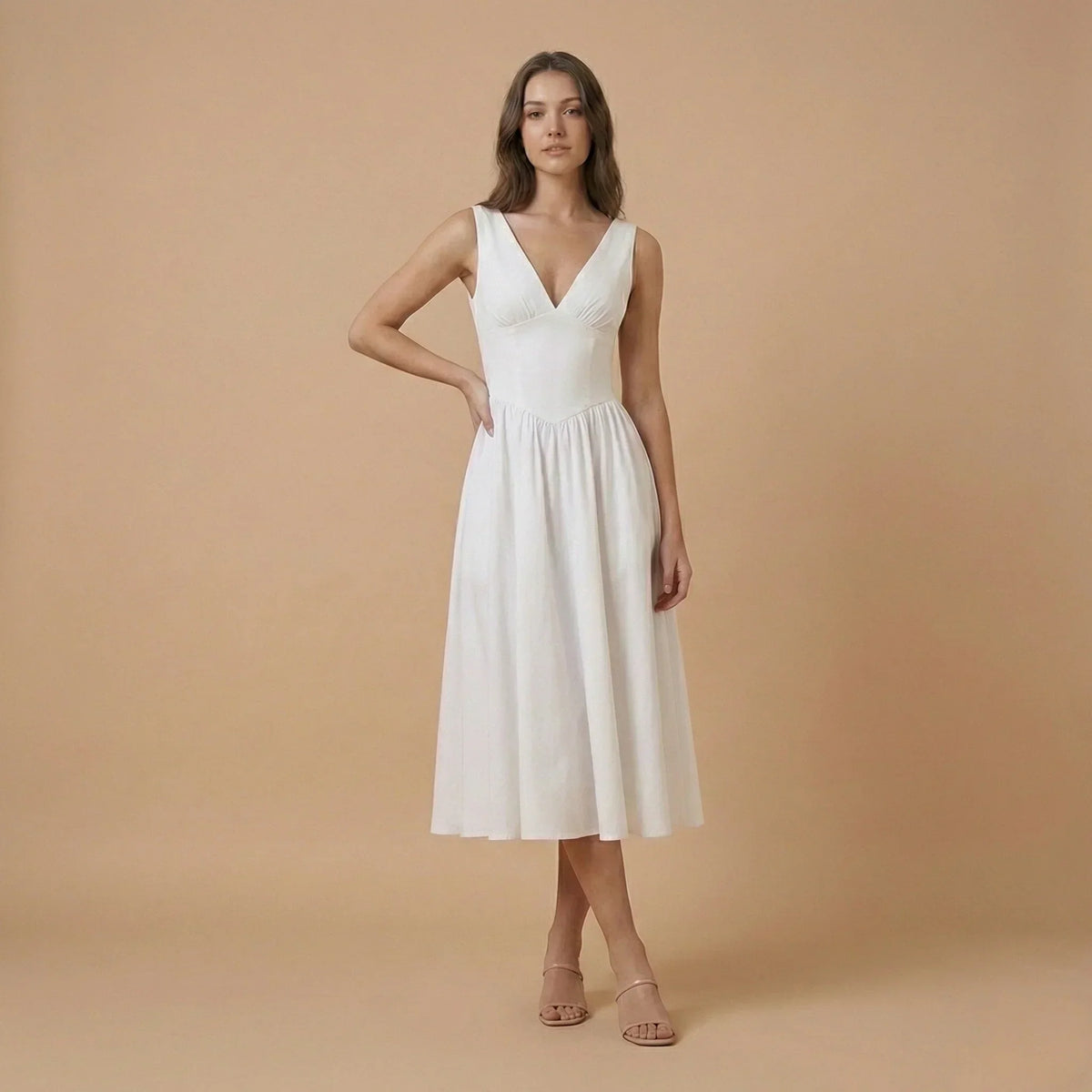 Isabelle V-Neck Midi Dress