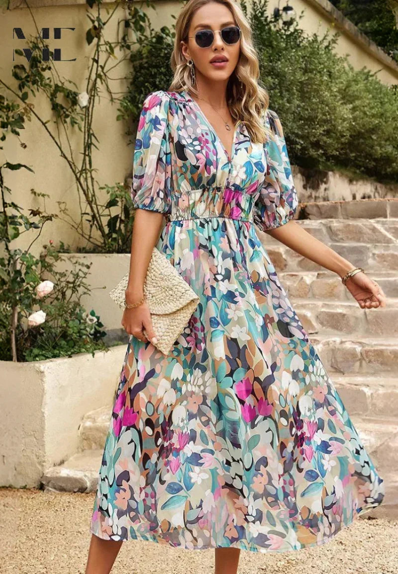 Amelia Floral Midi Dress