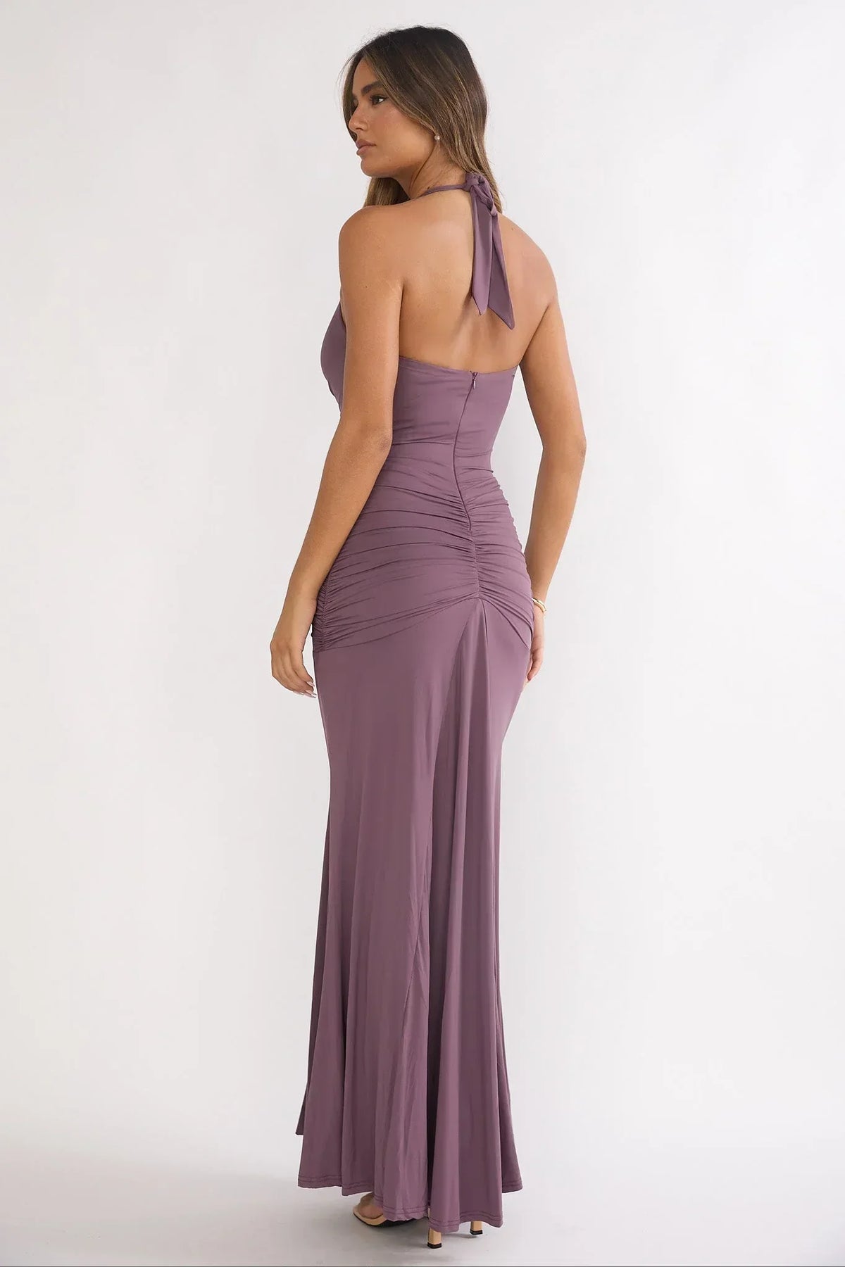 Brienna Halter Maxi Dress Mauve