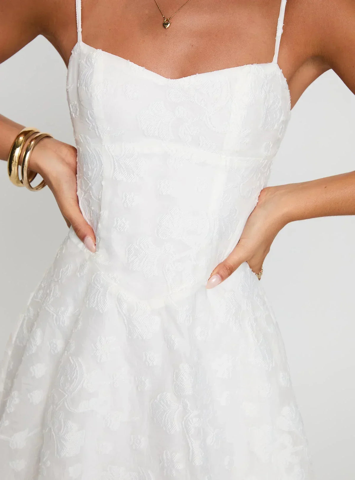 New Chapters Broderie Mini Dress White