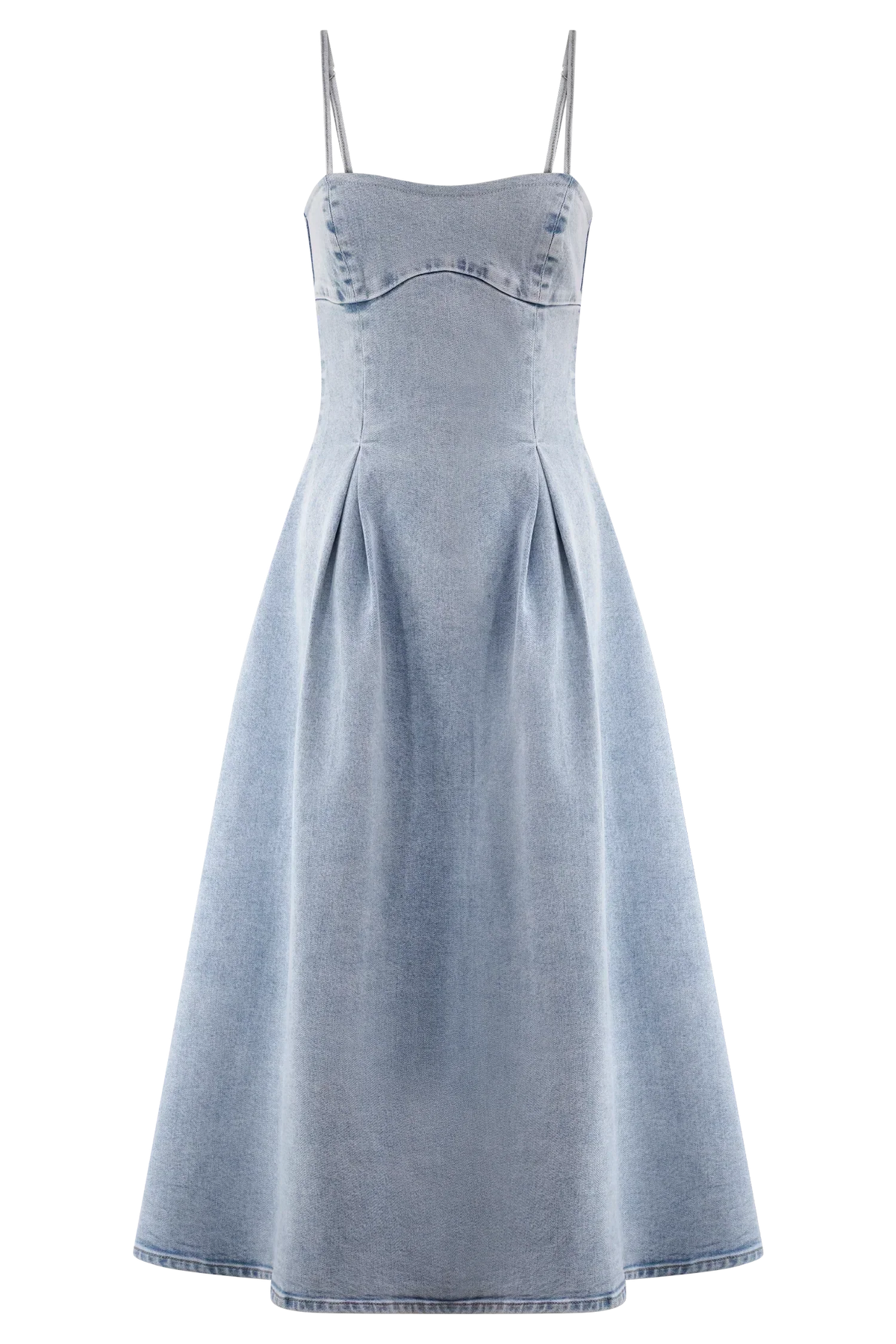 Harlyn Denim Midi Dress - Light Blue