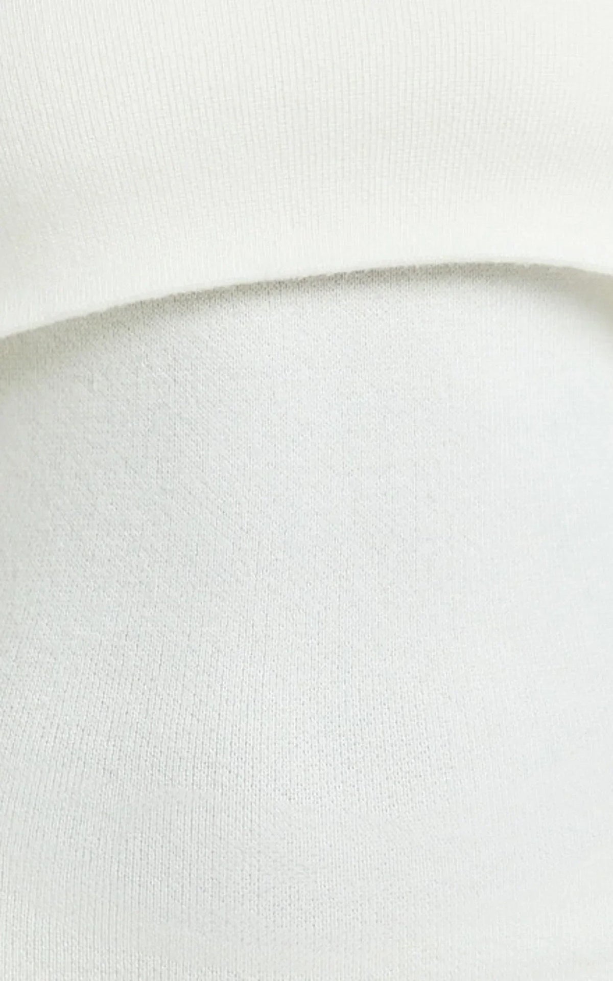 Karina Midi Dress - Long Sleeve Folded Off Shoulder Asymmetric Dress in Cream