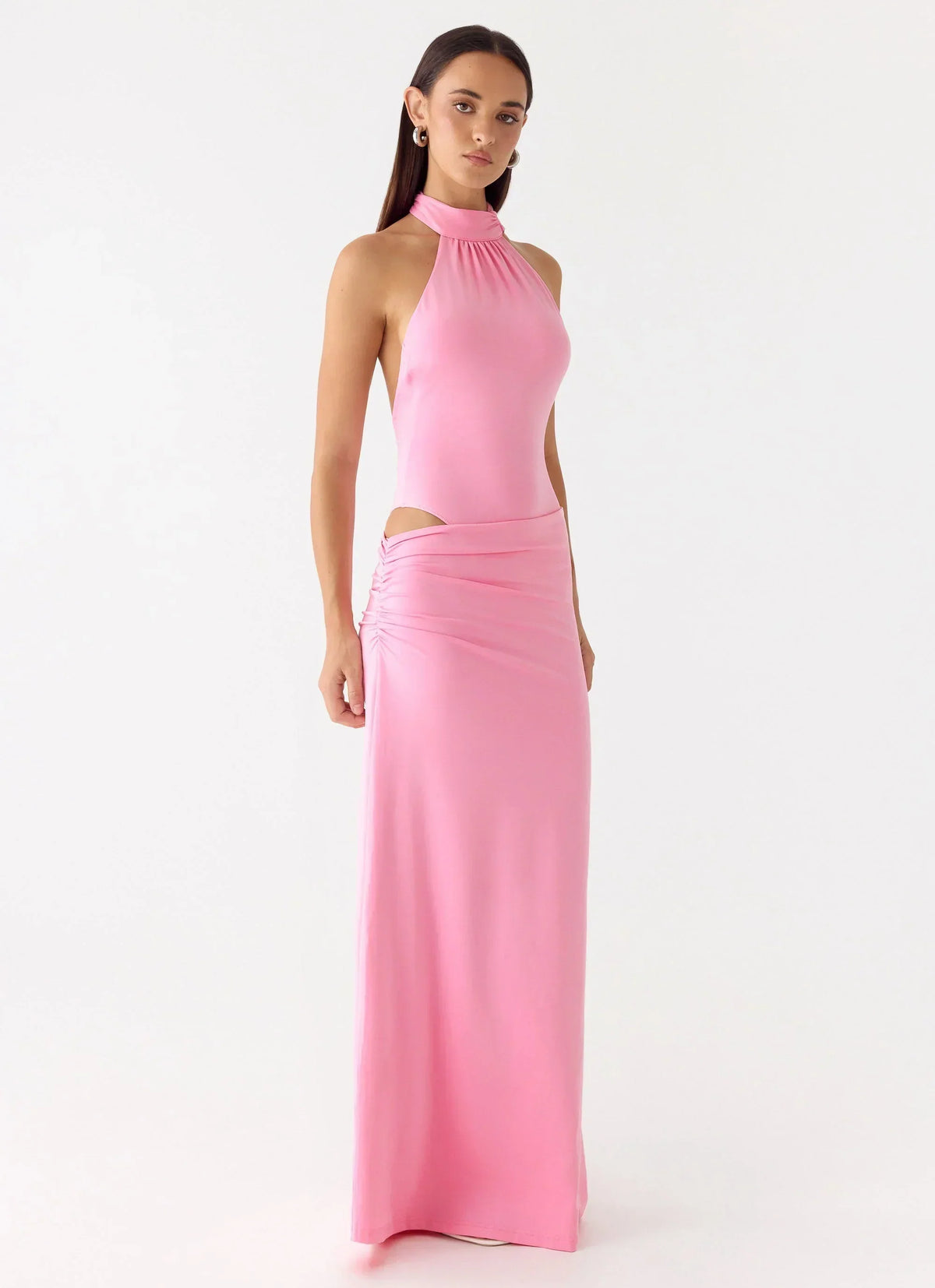 On My Way Bodysuit Maxi Dress - Pink