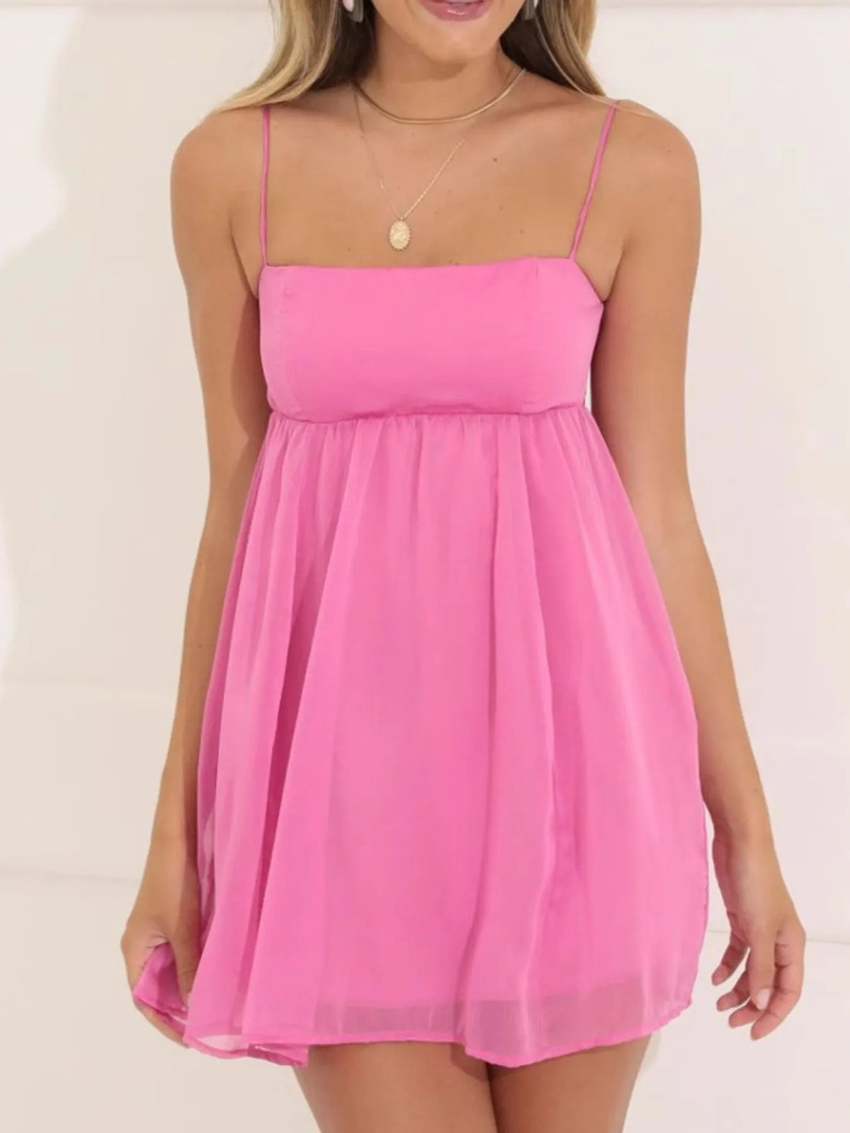 Tie Back Spaghetti Strap Mini Dress