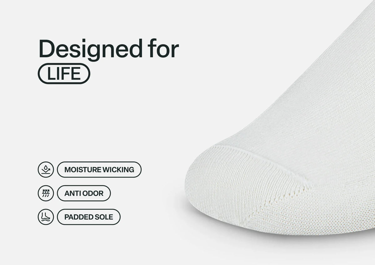 Casual/Dress Diabetic Socks - White