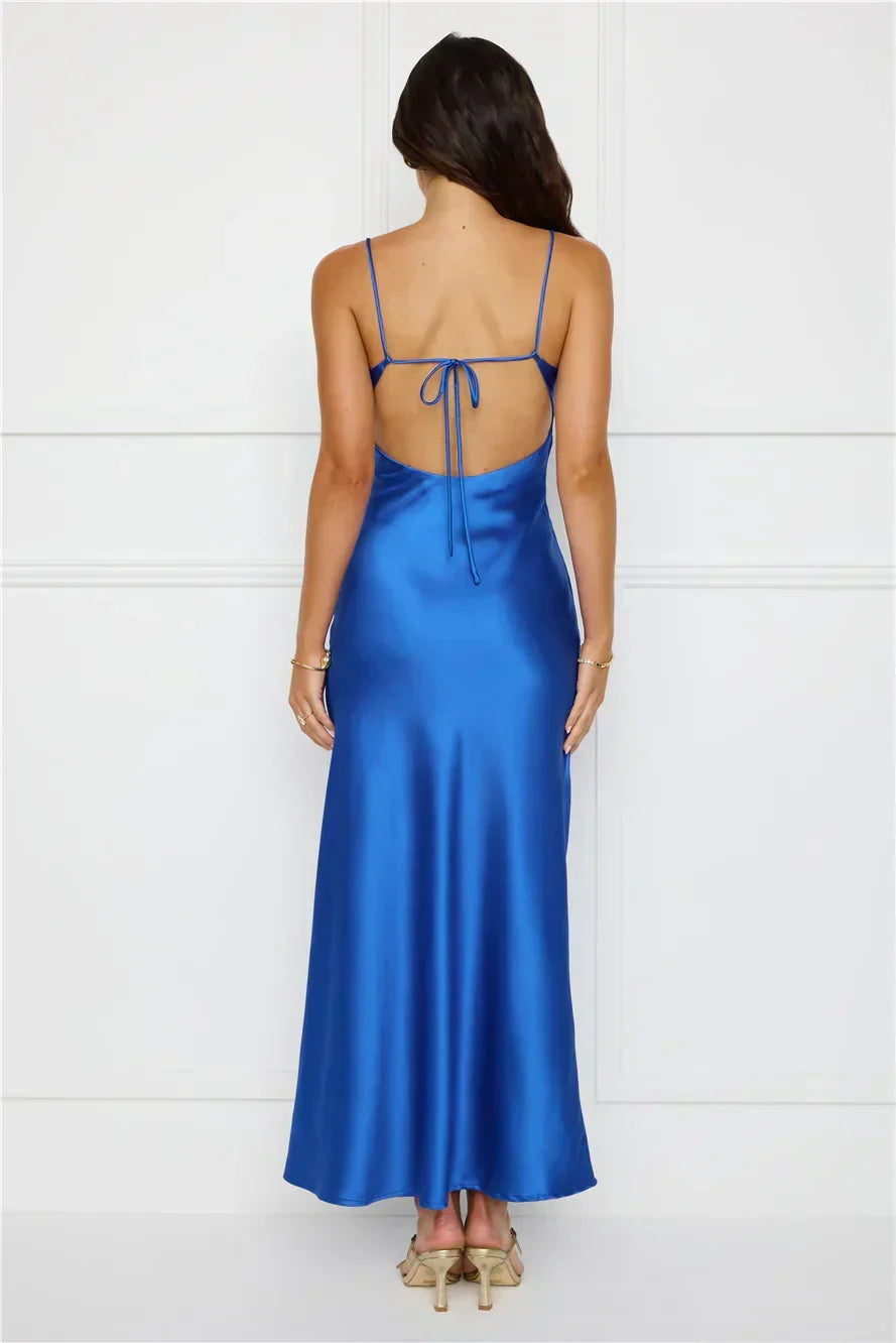 Chic 'Fit Slip Satin Maxi Dress