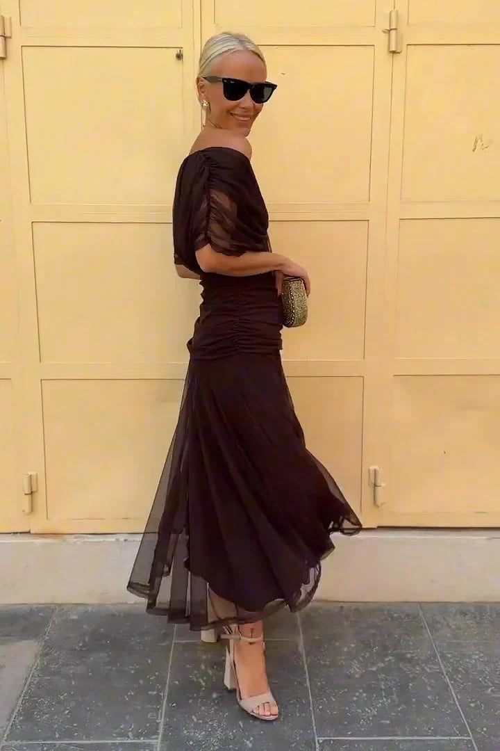 Rosetta Draped Maxi Dress
