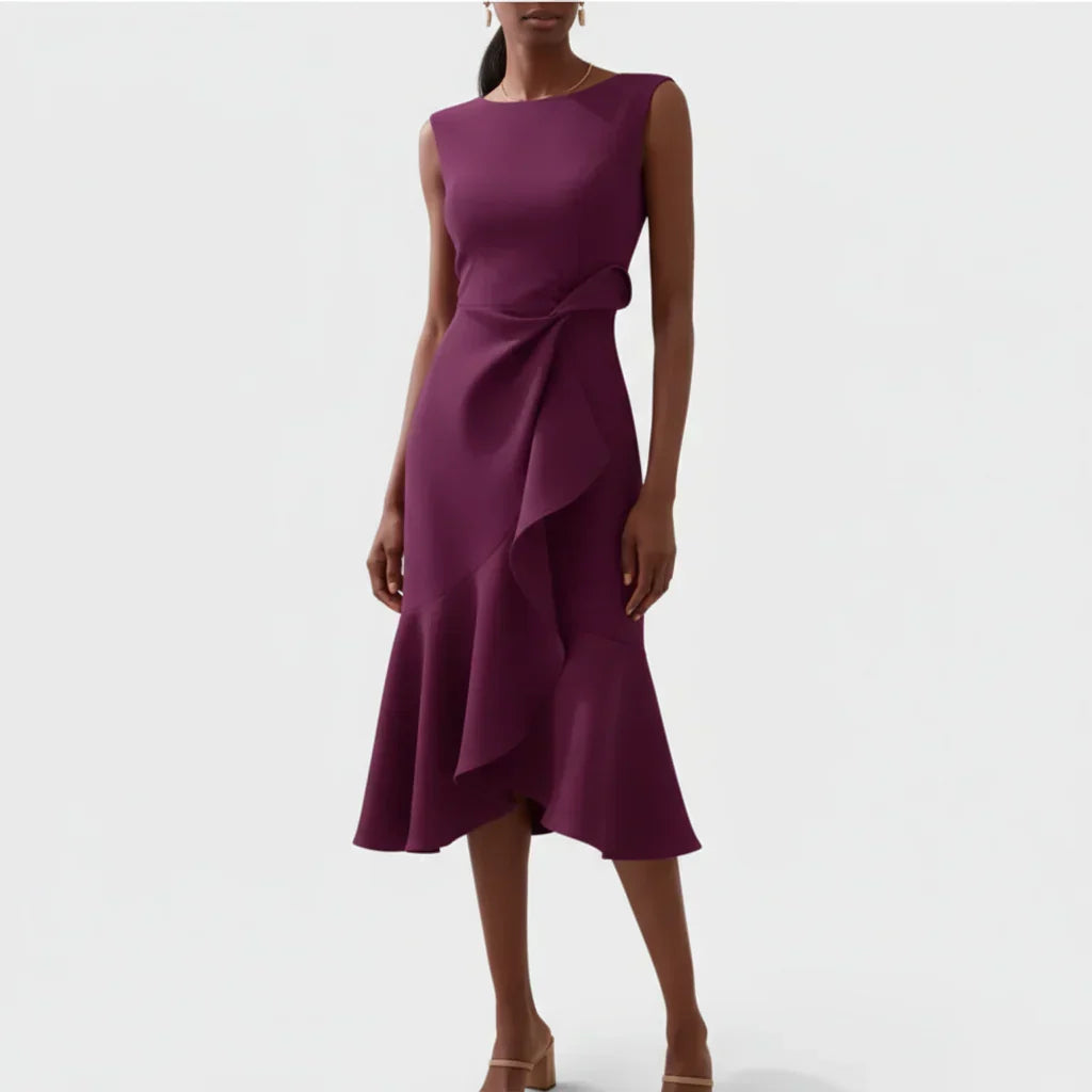 Iris Ruffle Midi Dress
