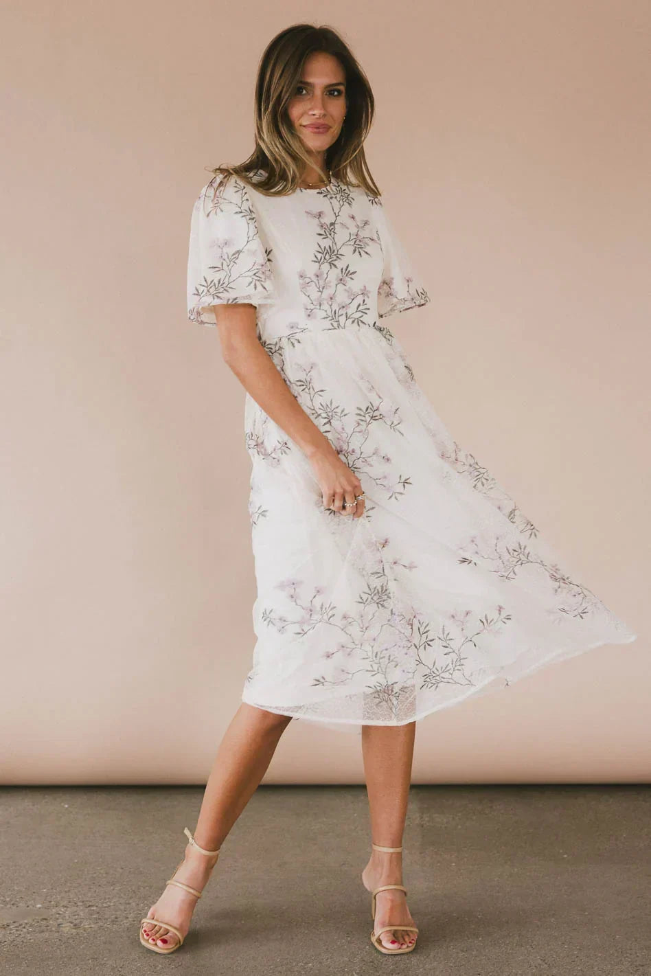 Evelise Floral Midi Dress Final Sale