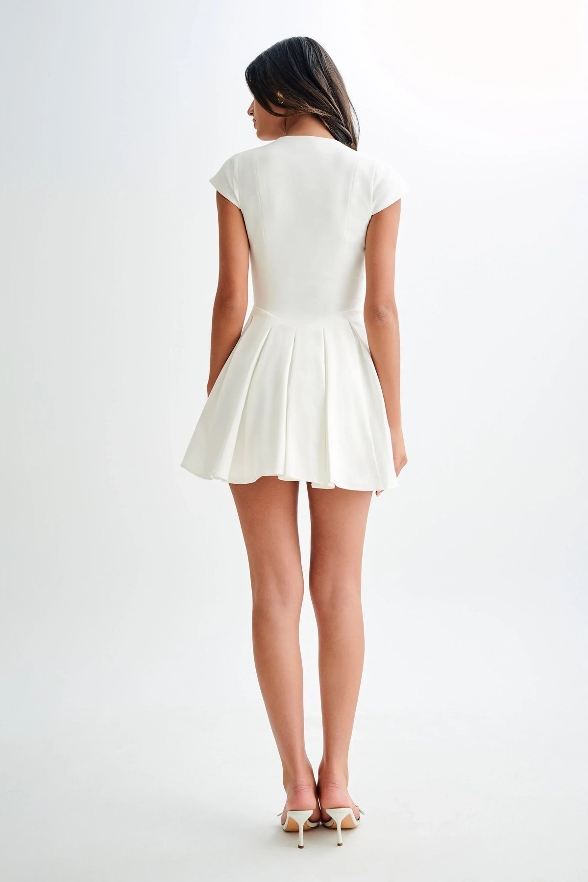 Keely Cotton Cap Sleeve Mini Dress - White