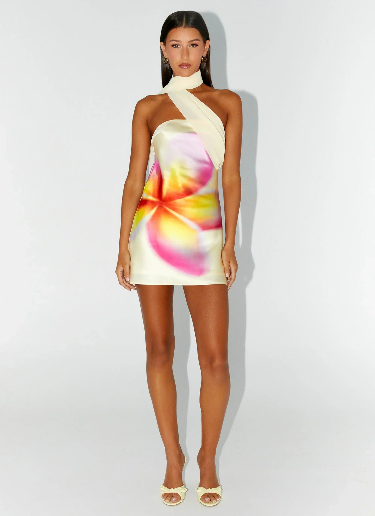 Isa Satin Mini Dress Yellow