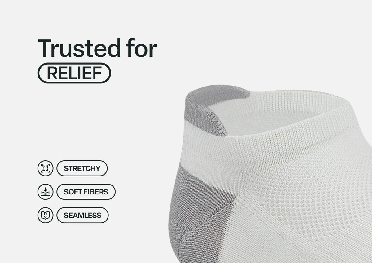 Bunion Relief, Padded Low Cut Socks - White