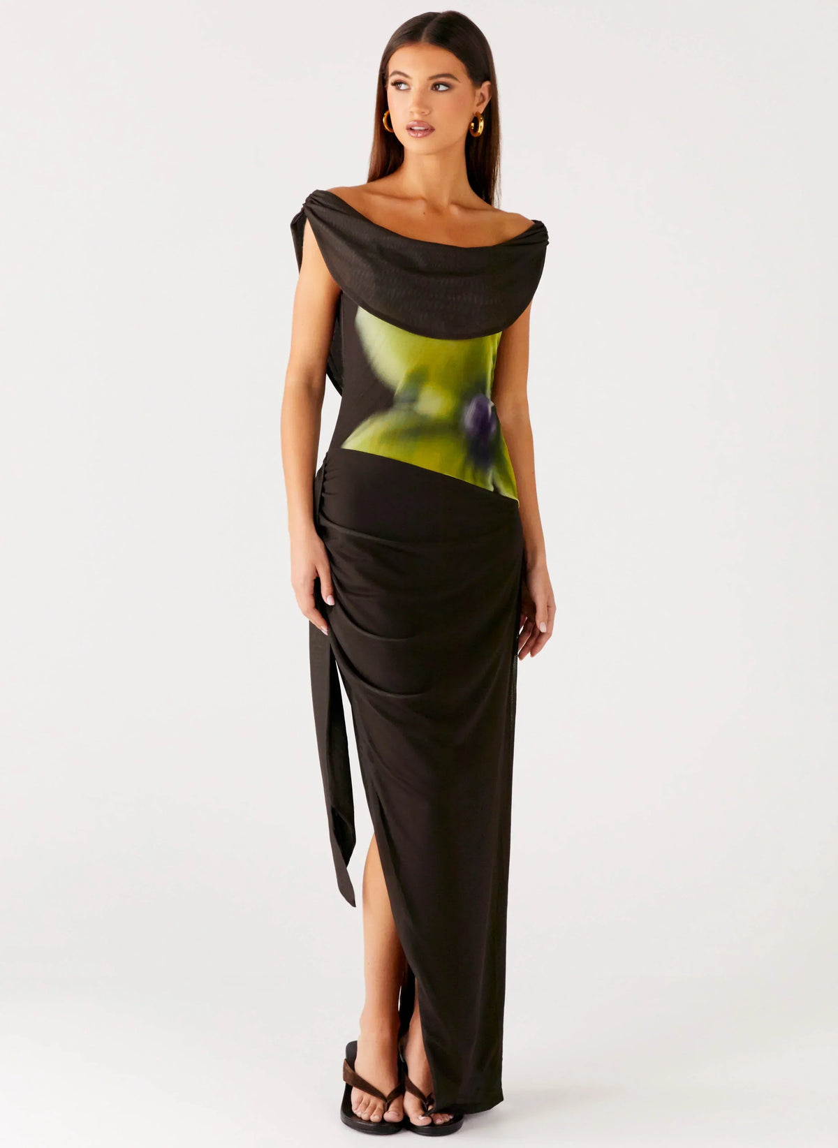 Good Fortune Maxi Dress - Lime Flower