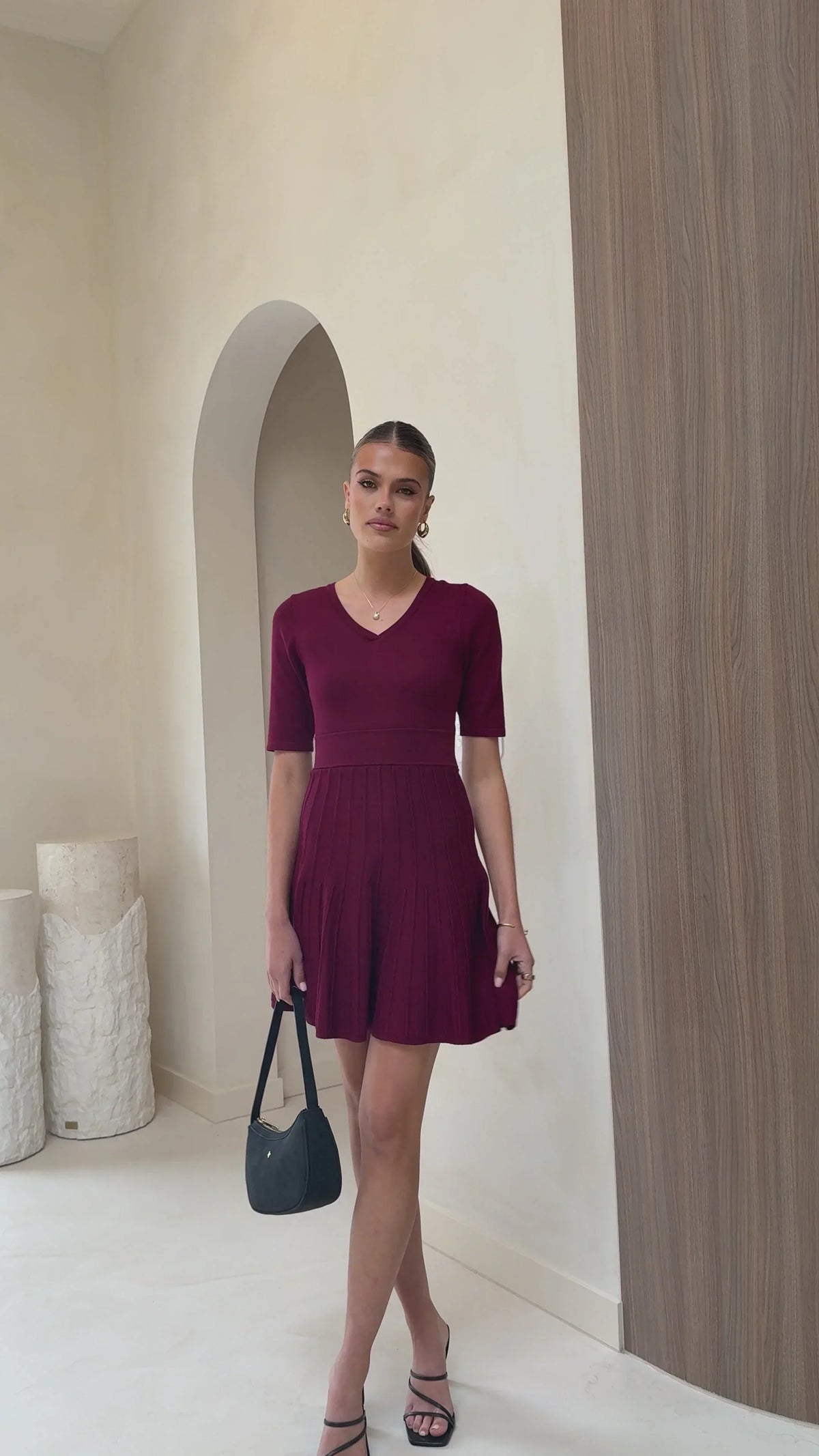 Jasmyn Mini Dress - Burgundy