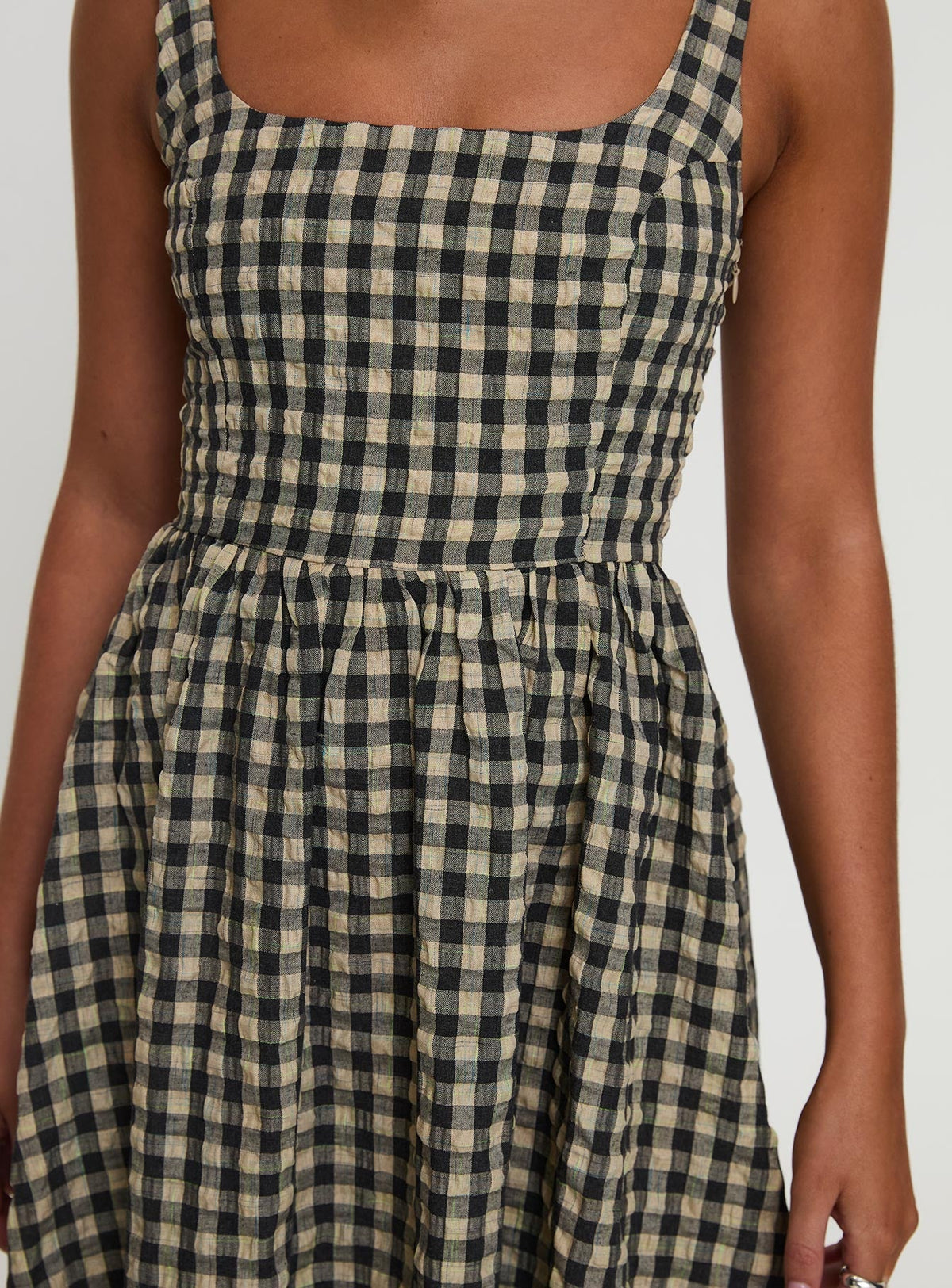 Cartmel Check Maxi Dress Black / Cream