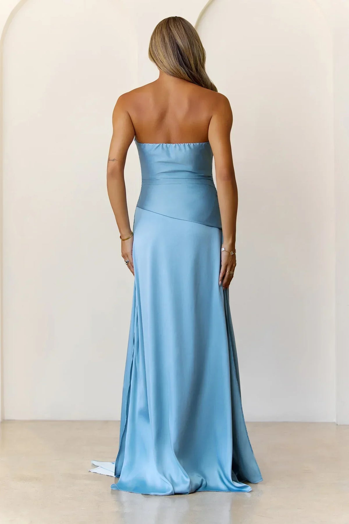 Sugar Cubes Strapless Maxi Dress  Blue