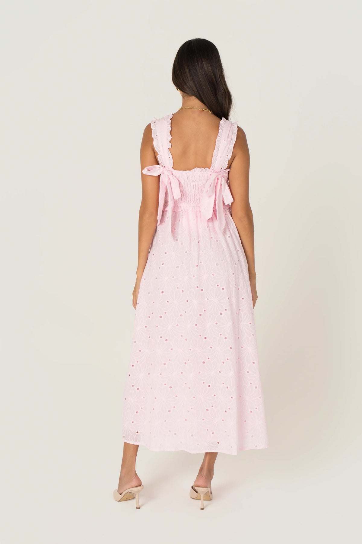 Kleo Pink Emroidered Maxi Dress