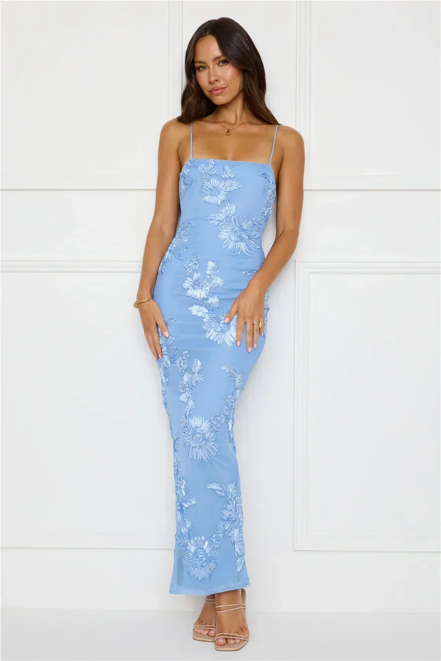 Amber Zest Mesh Maxi Dress