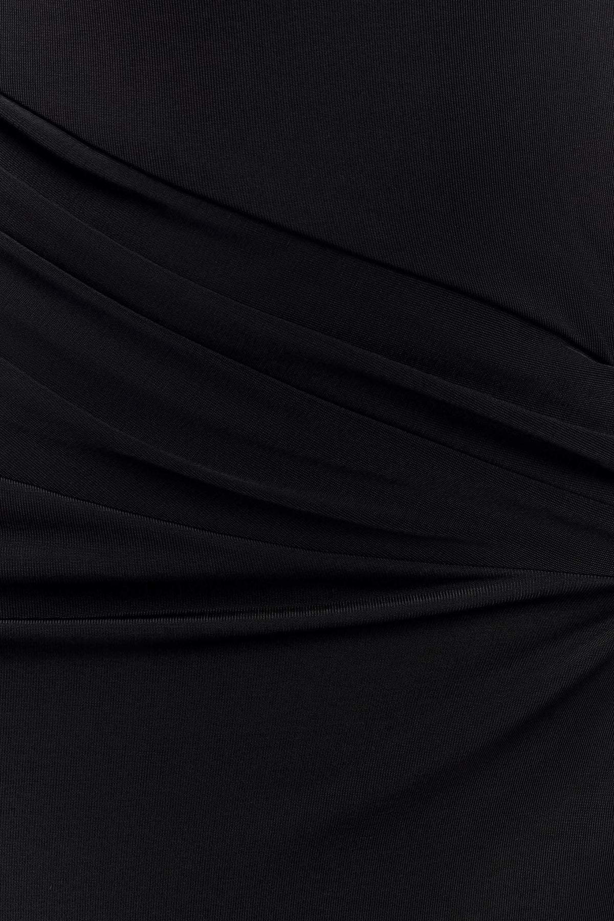 Deanna Long Sleeve Gathered Maxi Dress - Black