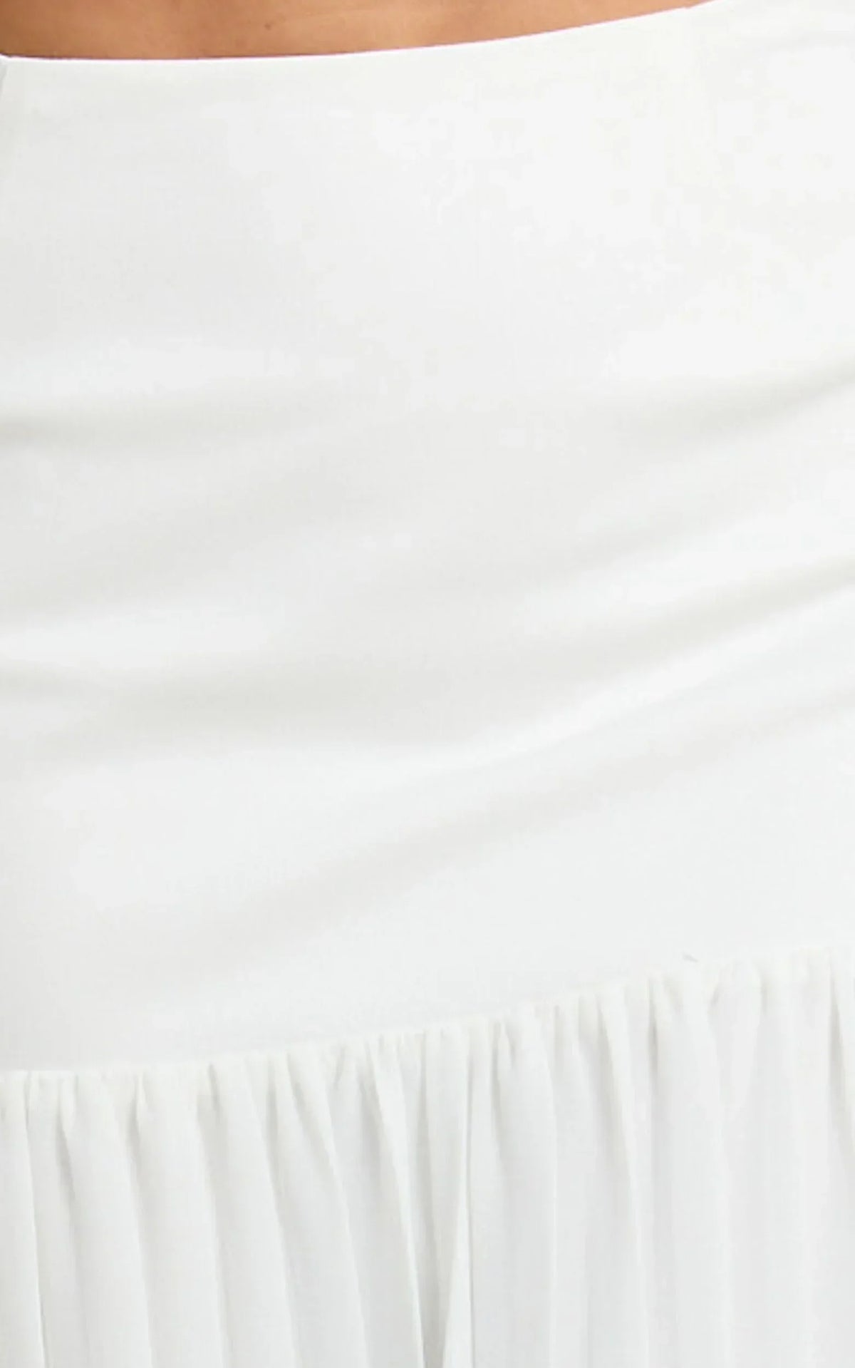 Rowan Two Piece Set - Square Neck Crop Top And High Waist Pleated Skirt Set In Ivory