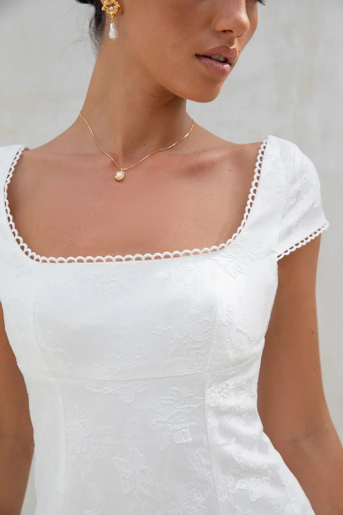 Bon Voyage Mini Dress Cream