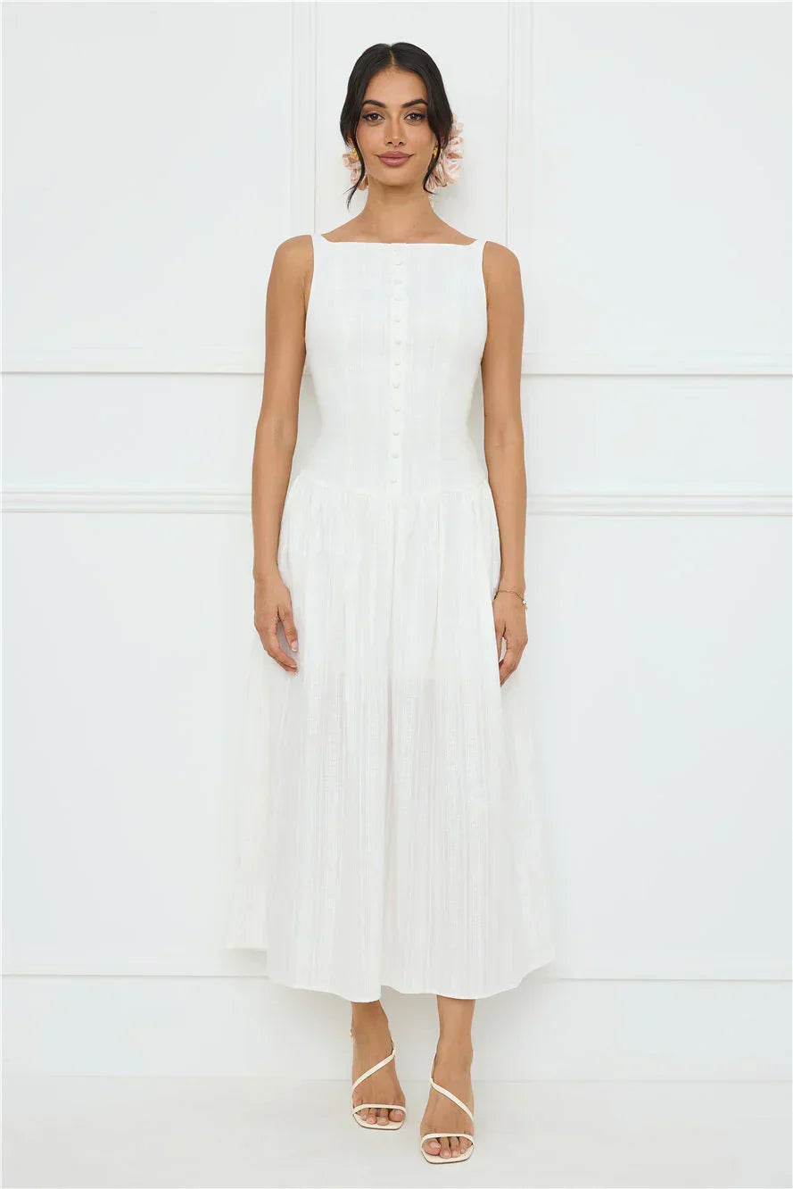 Serene Nights Maxi Dress White