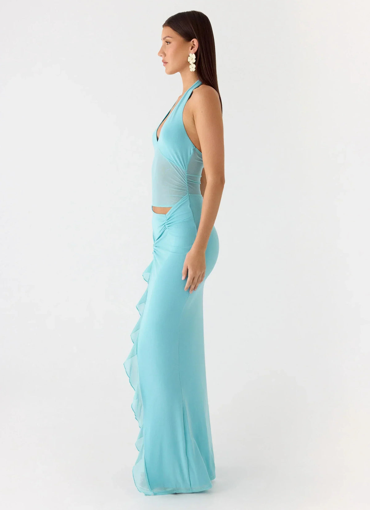 Last Sequence Maxi Dress - Aqua Blue
