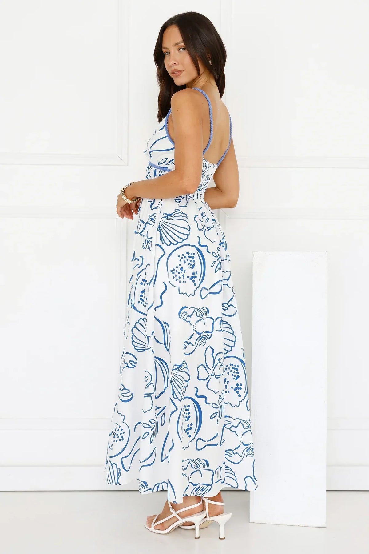 Seashell Glow Maxi Dress White