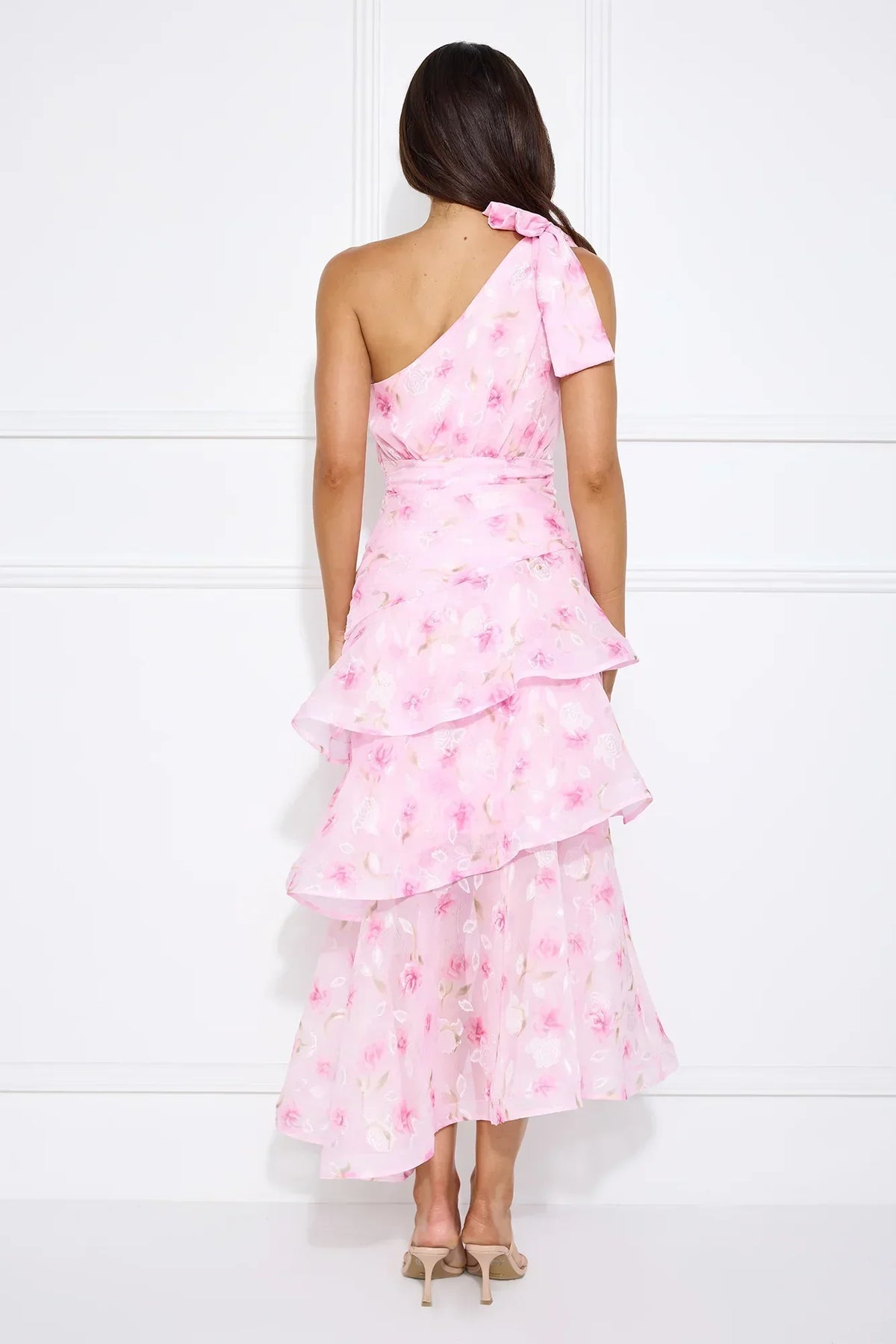 Sunshine Eyes One Shoulder Maxi Dress Pink