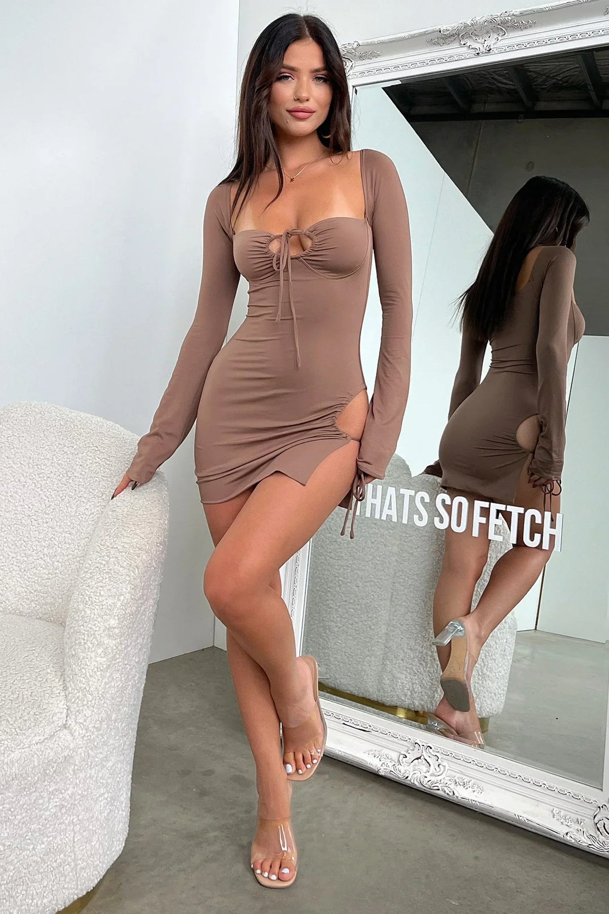 Noor Mini Dress - Brown