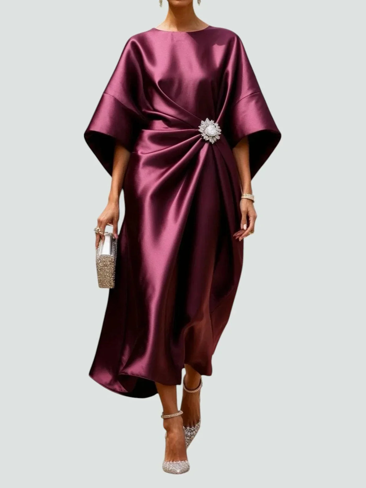 Alessandra Satin Midi Dress