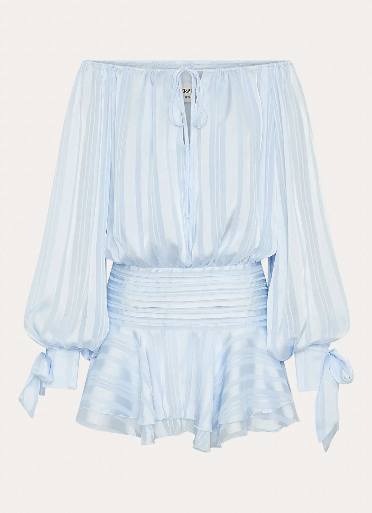 Eira Balloon Sleeve Mini Dress Blue