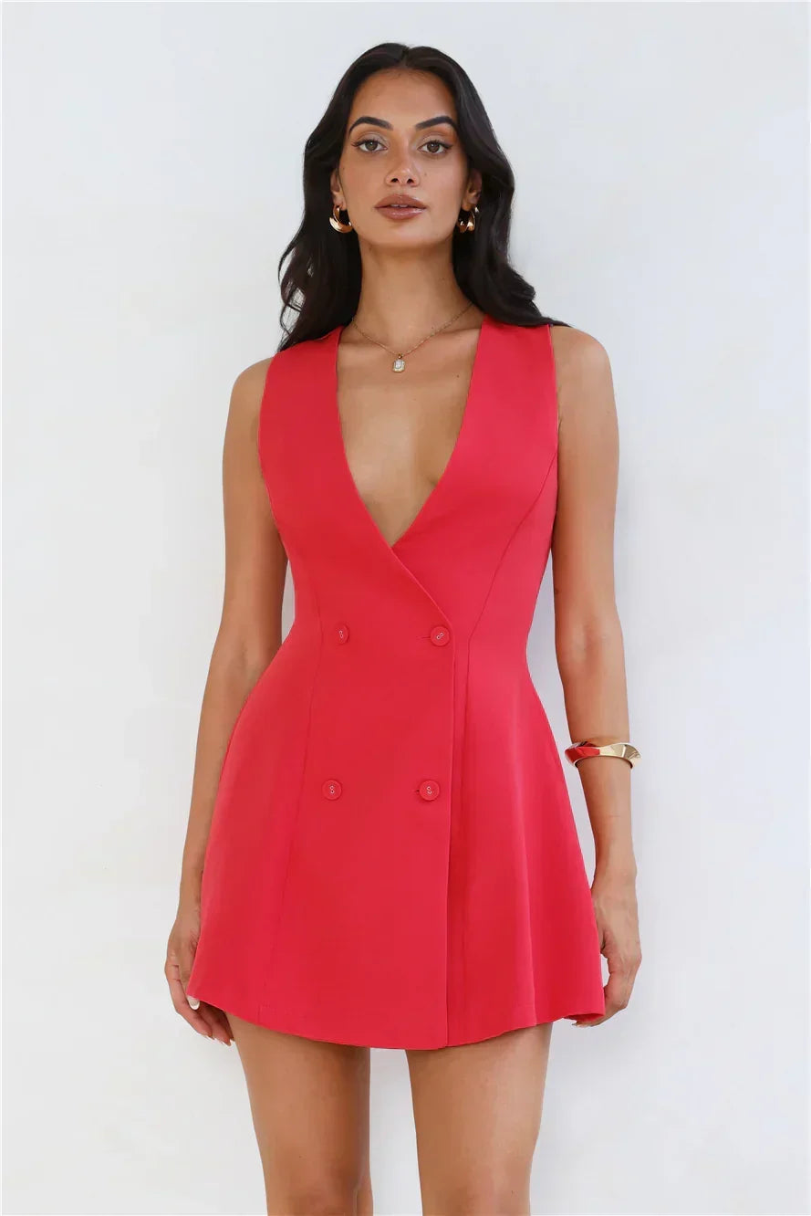 Office Chic Tailored Mini Dress