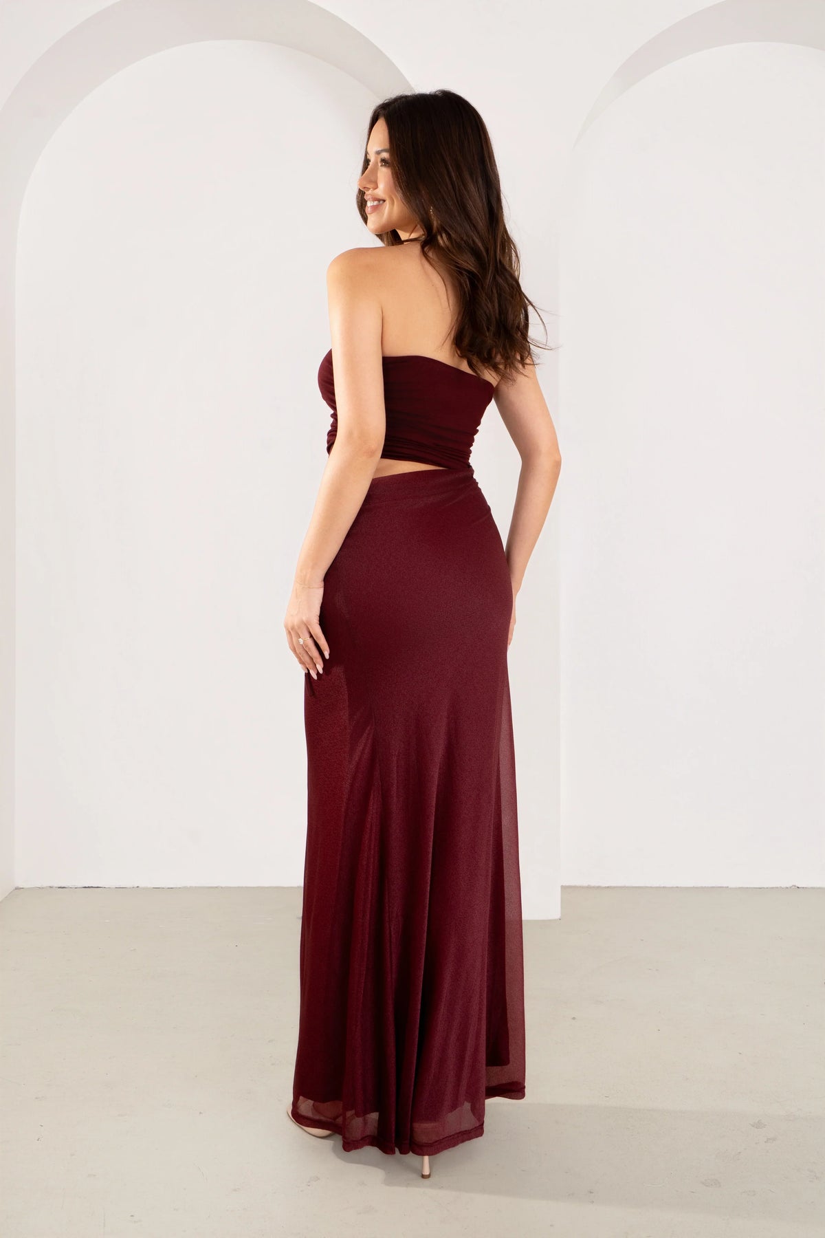 Dalena Strapless Maxi Dress With Cutout