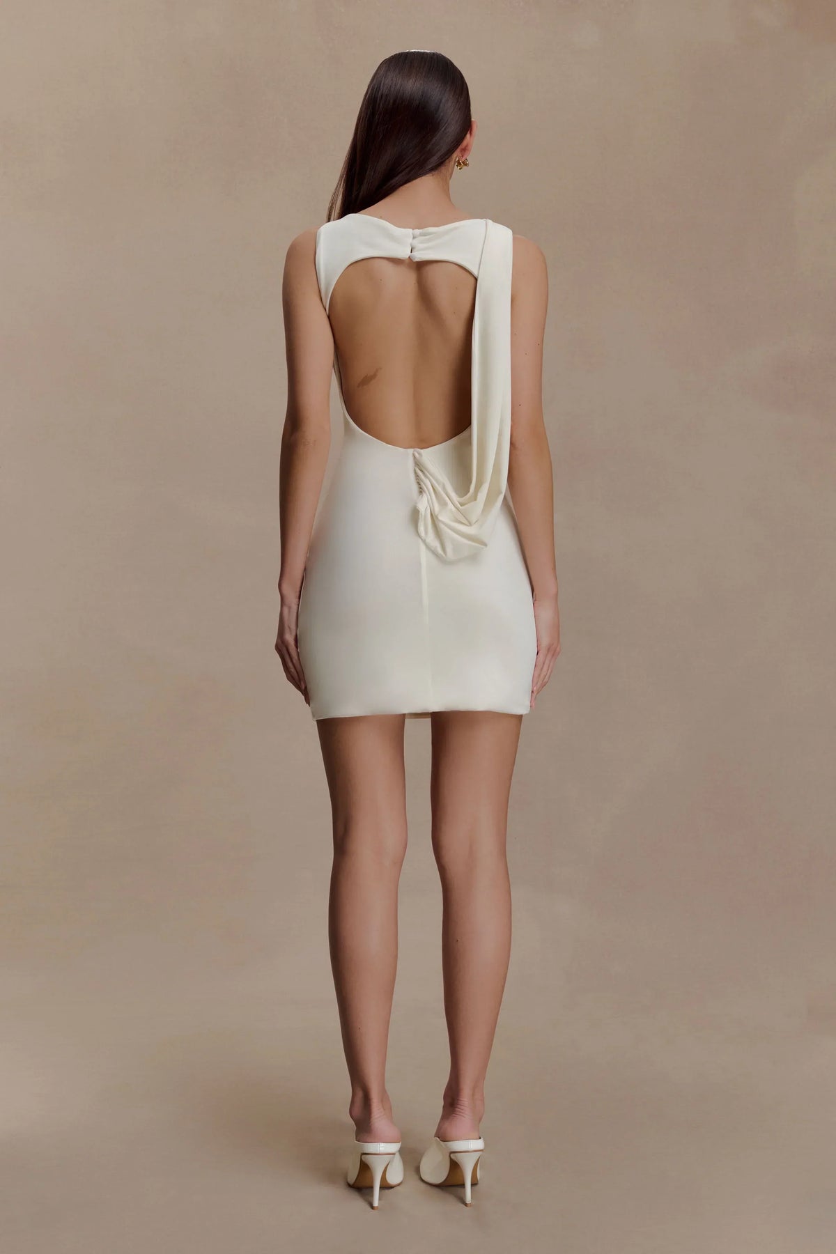 Ivory Drape Mini Dress
