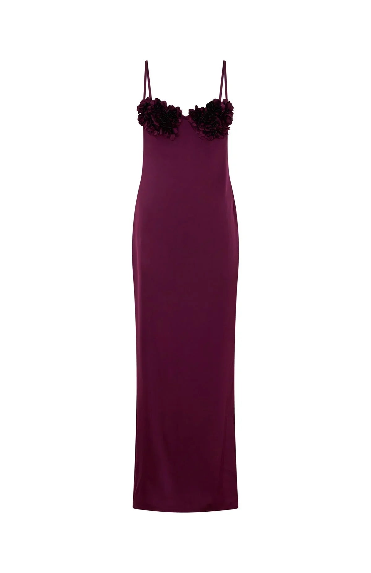 Burgundy Petal Maxi Dress