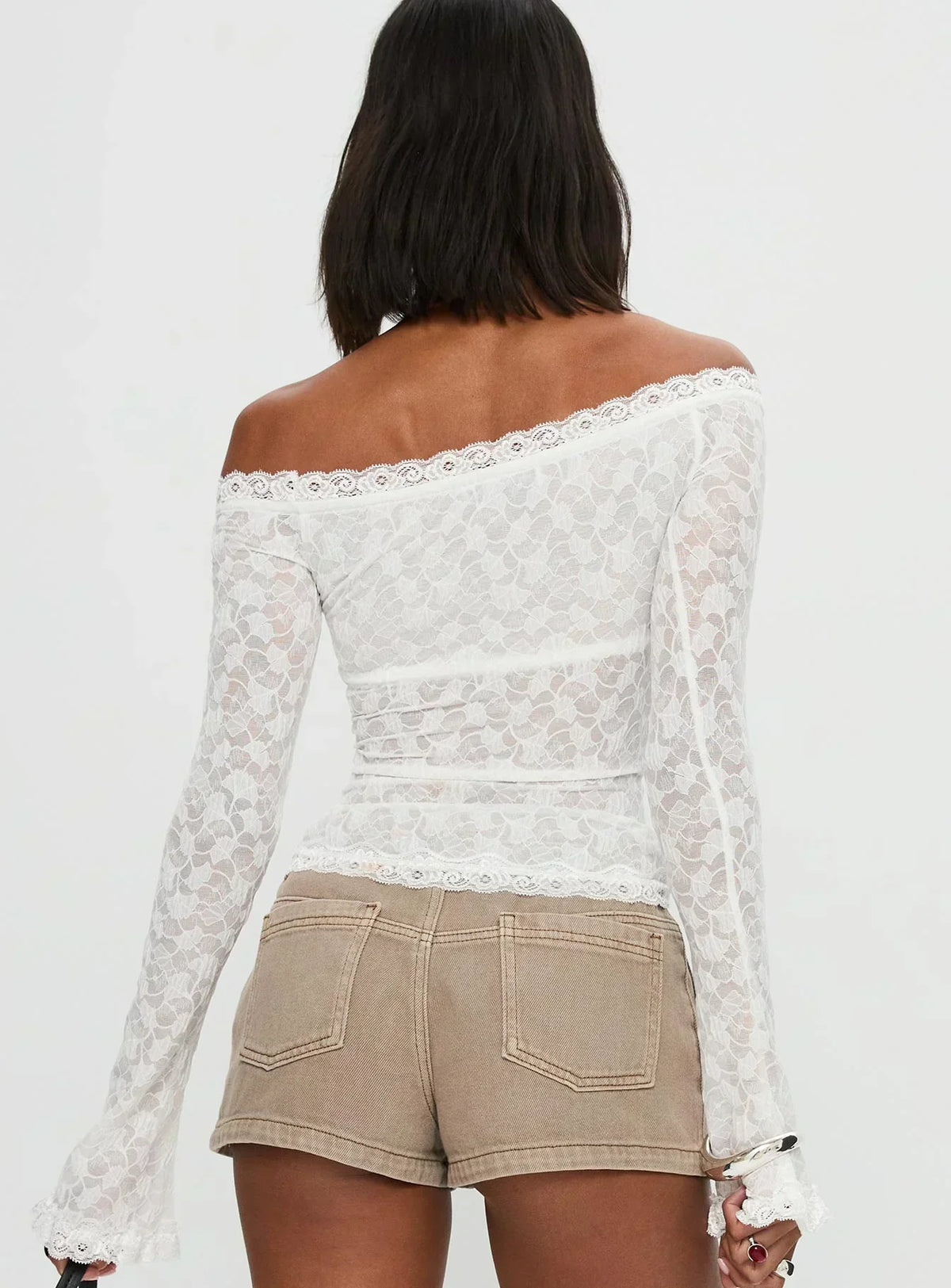 Mochapella Off The Shoulder Top White