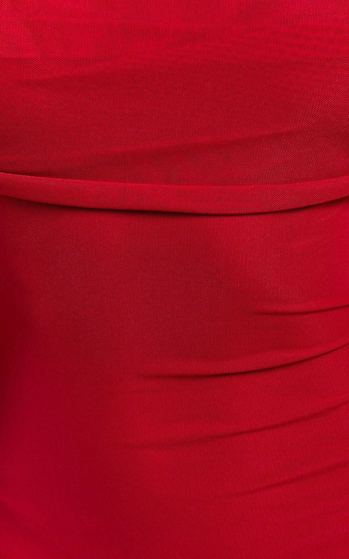 Bethanie Maxi Dress - Off The Shoulder Mesh Dress in Red