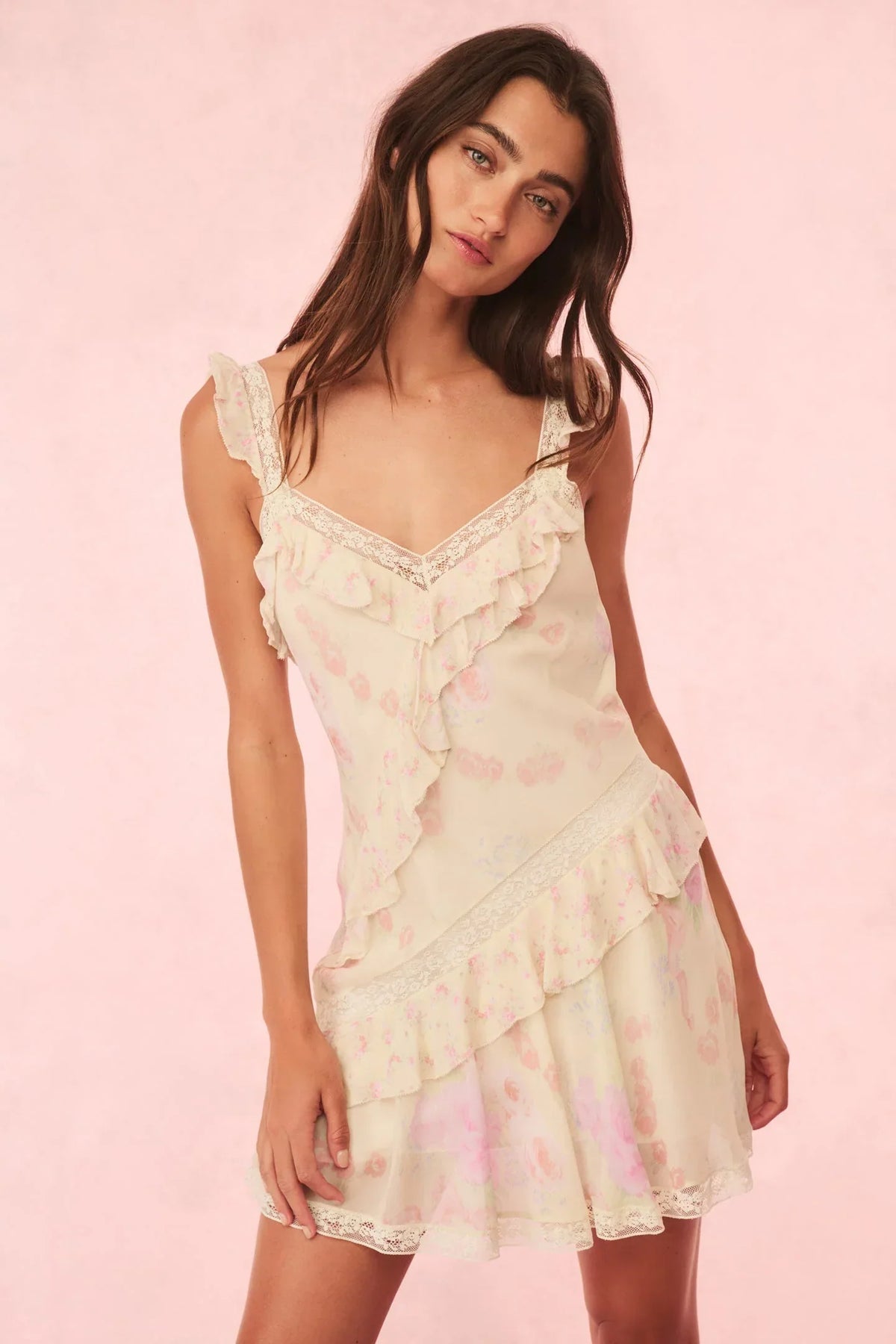 Serima Floral Ruffle Mini Dress