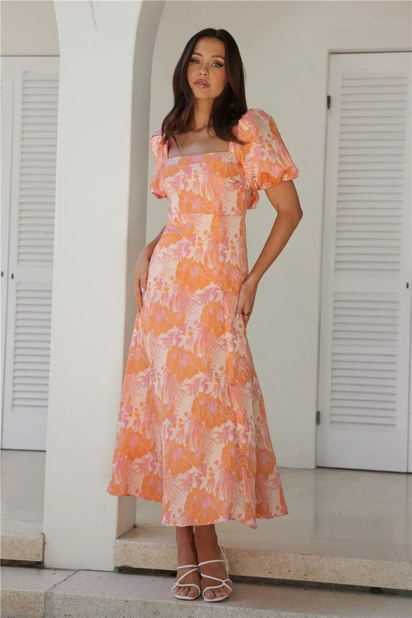 Springtime Calling Midi Dress Pink