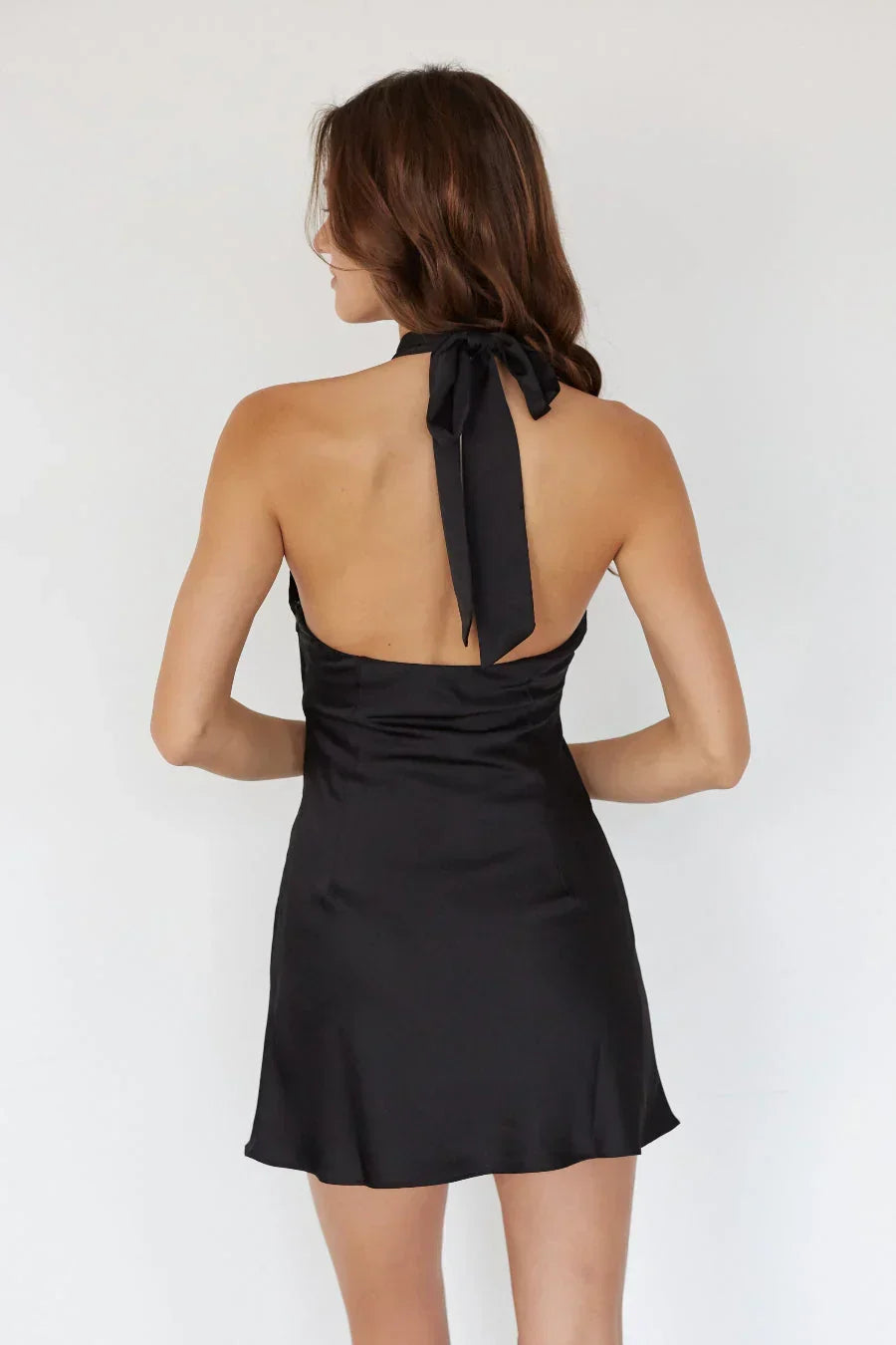Priscilla Halter Keyhole Mini Dress